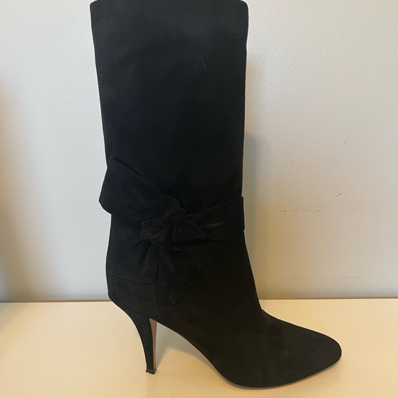 VALENTINO GARAVANI low bow tie boots in black suede 9.5 - Picture 8 of 10